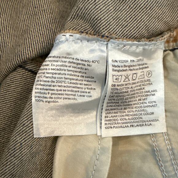 H&M Ultra High Rise Wide Leg Medium Wash Denim Jeans Plus Size 22 Distressed NEW - Picture 6 of 10